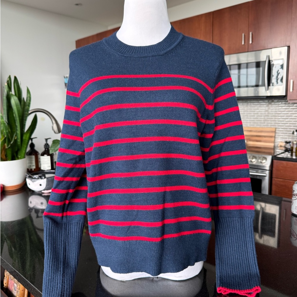 Navy and Red Striped Sweater